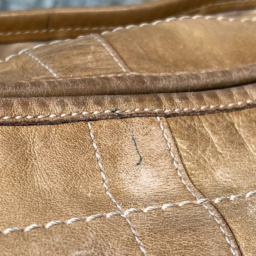 Coach Tan Leather Hobo Shoulder Bag with Gold Turnlock